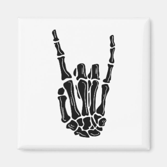 Rock On Skeleton Hand Halloween  Magnet (Front)