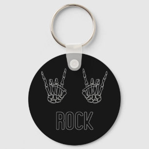 Rock on Skeleton Hands Key Ring