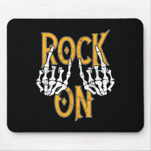 Rock On Skeleton Hands Rock And Roll Metal Concert Mouse Pad