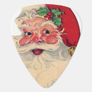 Rock On With Classic Vintage Christmas Santa Guitar Pick
