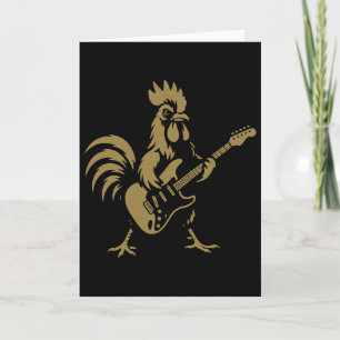 Rock Out Rooster Chicken Cool Nd Music Lovers  Card