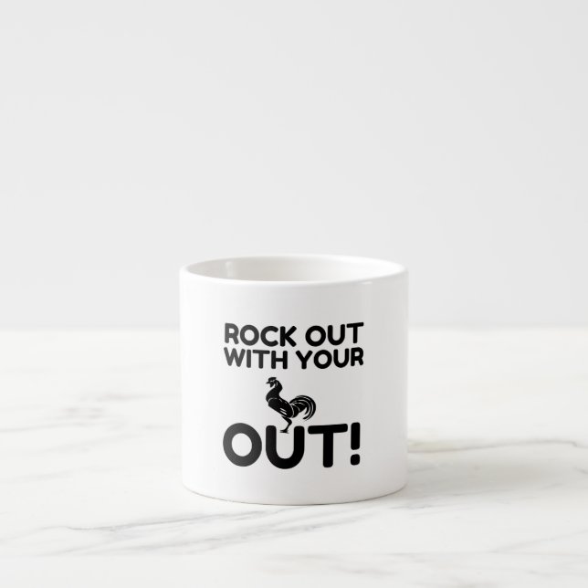 Rock Out Rooster Espresso Cup (Front)
