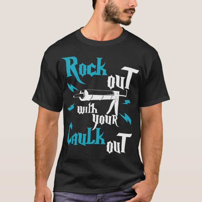 Rock Out With Your Caulk Out Funny rainbow birthda T-Shirt (Front)