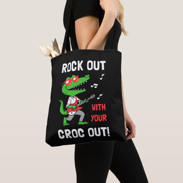 Rock Out With Your Croc Out Tote Bag (Close Up)