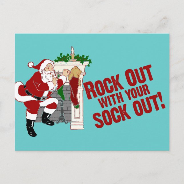 Rock Out WIth Your Sock Out! Postcard (Front)