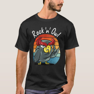 Rock Owl Vintage Devil Horns Rock Music T-Shirt