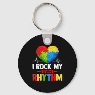 Rock own rhythm autism awareness month for boys key ring