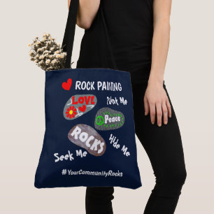 Rock Painting Community Personalised Hashtag Tote Bag