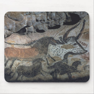 Rock painting of a bull and horses, c.17000 BC (ca Mouse Pad