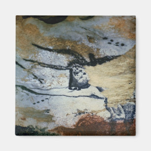 Rock painting of a bull with long horns magnet