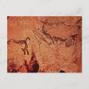 Rock painting of a hunting scene, c.17000 BC Postcard