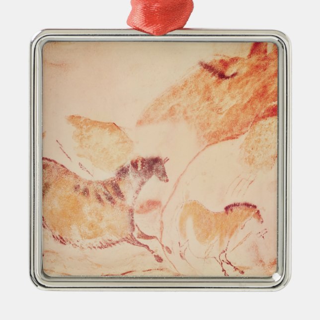 Rock painting of horses, c.17000 BC Metal Ornament (Front)