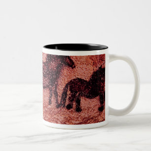 Rock painting of tarpans , c.17000 BC Two-Tone Coffee Mug