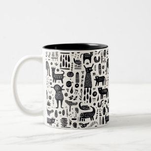 Rock Paintings I Two-Tone Coffee Mug