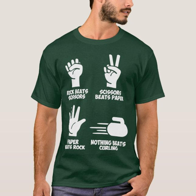 Rock Paper Nothing Beats Curling T-Shirt (Front)