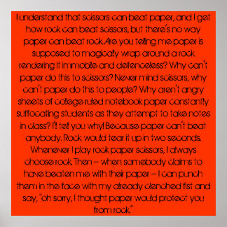 Rock, paper, rock. poster