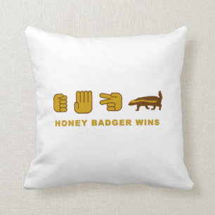 rock paper scissor honey badger wins cushion