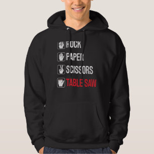 Rock Paper Scissor Table Saw Woodworker Funny Carp Hoodie