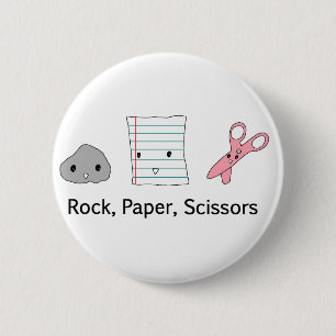 Rock, Paper, Scissors 6 Cm Round Badge
