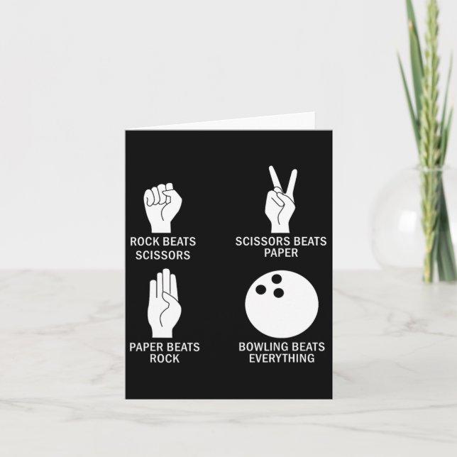 Rock Paper Scissors Bowling Beats Everything Bowle Card (Front)