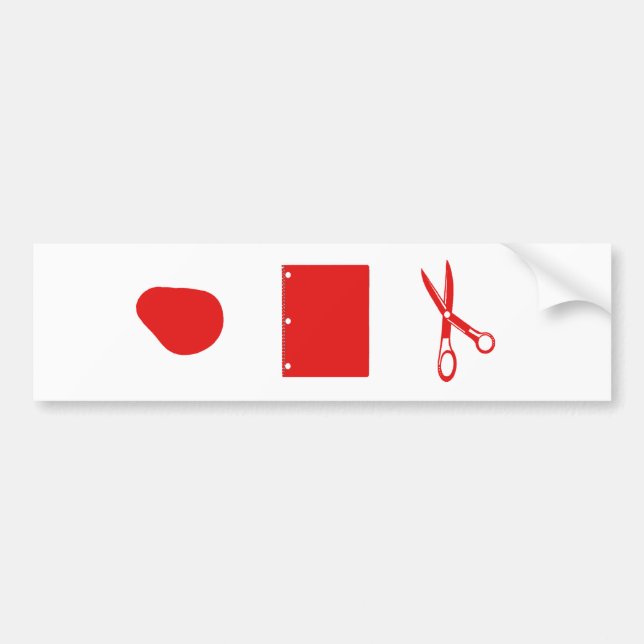 rock paper scissors bumper sticker (Front)