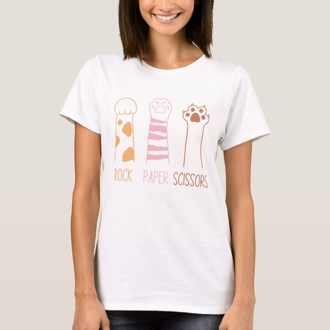 "Rock, Paper, Scissors" Cat Paw T-Shirt (Front)