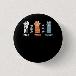 Rock Paper Scissors Cat Paws Cute Kitten Pet Anima 3 Cm Round Badge