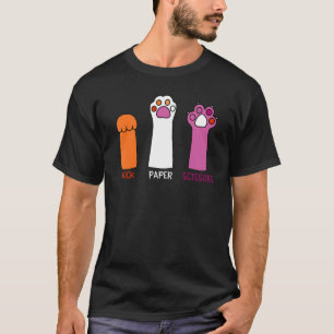 Rock Paper Scissors Cat Paws Cute Lesbian Pride LG T-Shirt