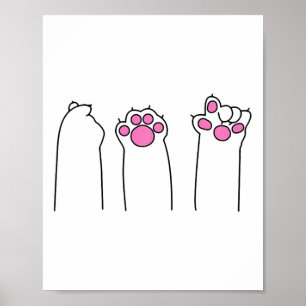 Rock Paper Scissors Cat Paws Funny Cat Lover Kitte Poster
