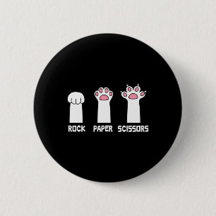 Rock Paper Scissors Cat Paws Game Cute Paw Funny C 6 Cm Round Badge