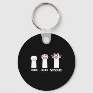 Rock Paper Scissors Cat Paws Game Cute Paw Funny C Key Ring