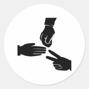 Rock Paper Scissors Classic Round Sticker