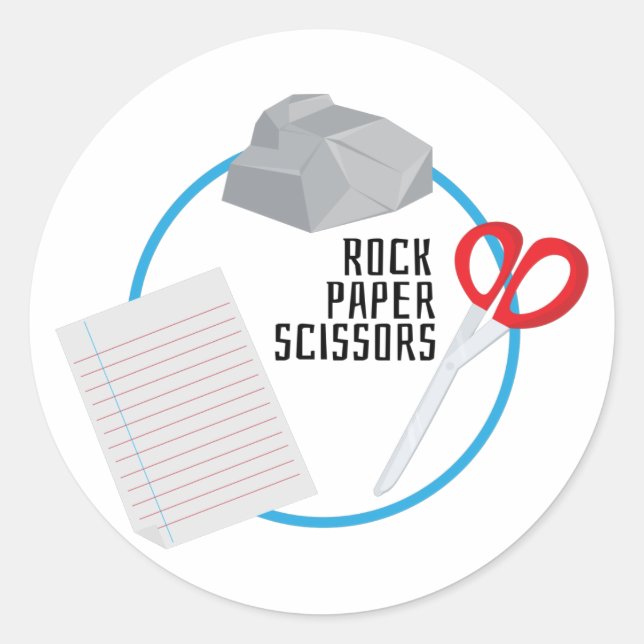 Rock Paper Scissors Classic Round Sticker (Front)