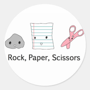 Rock Paper Scissors Classic Round Sticker