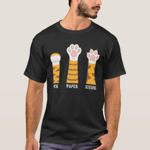 Rock Paper Scissors Cute Cat Paws With Claws Funny T-Shirt