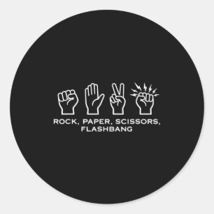 Rock paper scissors flashbang funny gamer meme classic round sticker