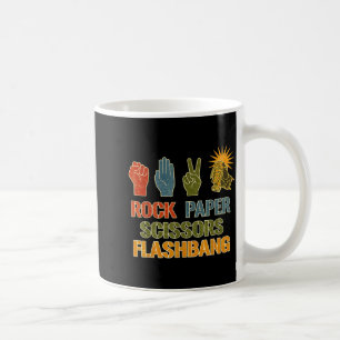 Rock paper scissors flashbang funny gamer meme coffee mug