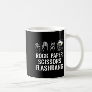 Rock paper scissors flashbang funny gamer meme coffee mug