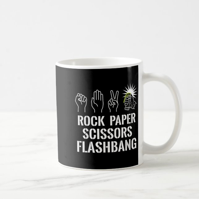 Rock paper scissors flashbang funny gamer meme  coffee mug (Right)
