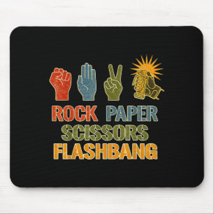 Rock paper scissors flashbang funny gamer meme mouse pad