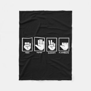 Rock paper scissors flashbang funny meme game fleece blanket