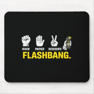 Rock paper scissors flashbang gamer meme for fans mouse pad