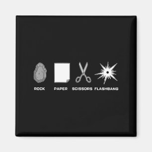 Rock paper scissors flashbang gamer meme funny magnet