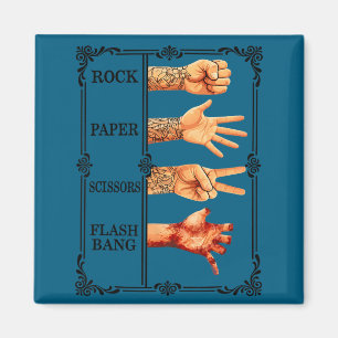 Rock paper scissors flashbang gamer meme magnet