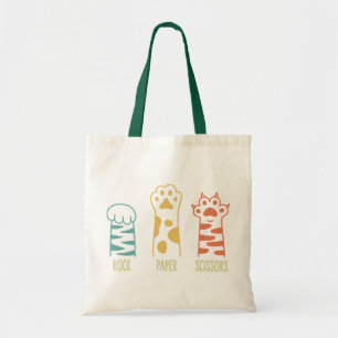 Rock Paper Scissors Funny Cat Paw Tote Bag
