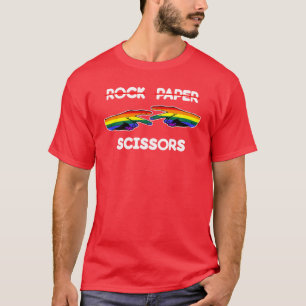 Rock Paper Scissors Funny Lesbian Pride LGBT Cute T-Shirt