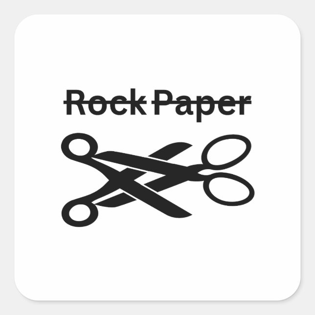 Rock Paper Scissors Funny Lesbian Theme Square Sticker (Front)