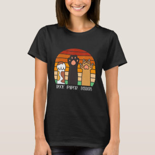 Rock Paper Scissors Game Kitten Lover Animal Paws  T-Shirt