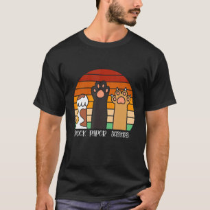 Rock Paper Scissors Game Kitten Lover Animal Paws T-Shirt