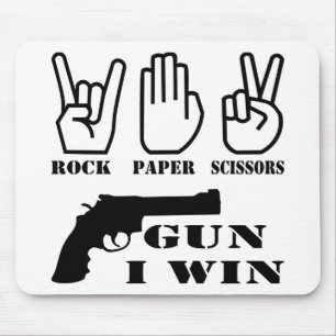 Rock Paper Scissors Gun I Win Mouse Pad